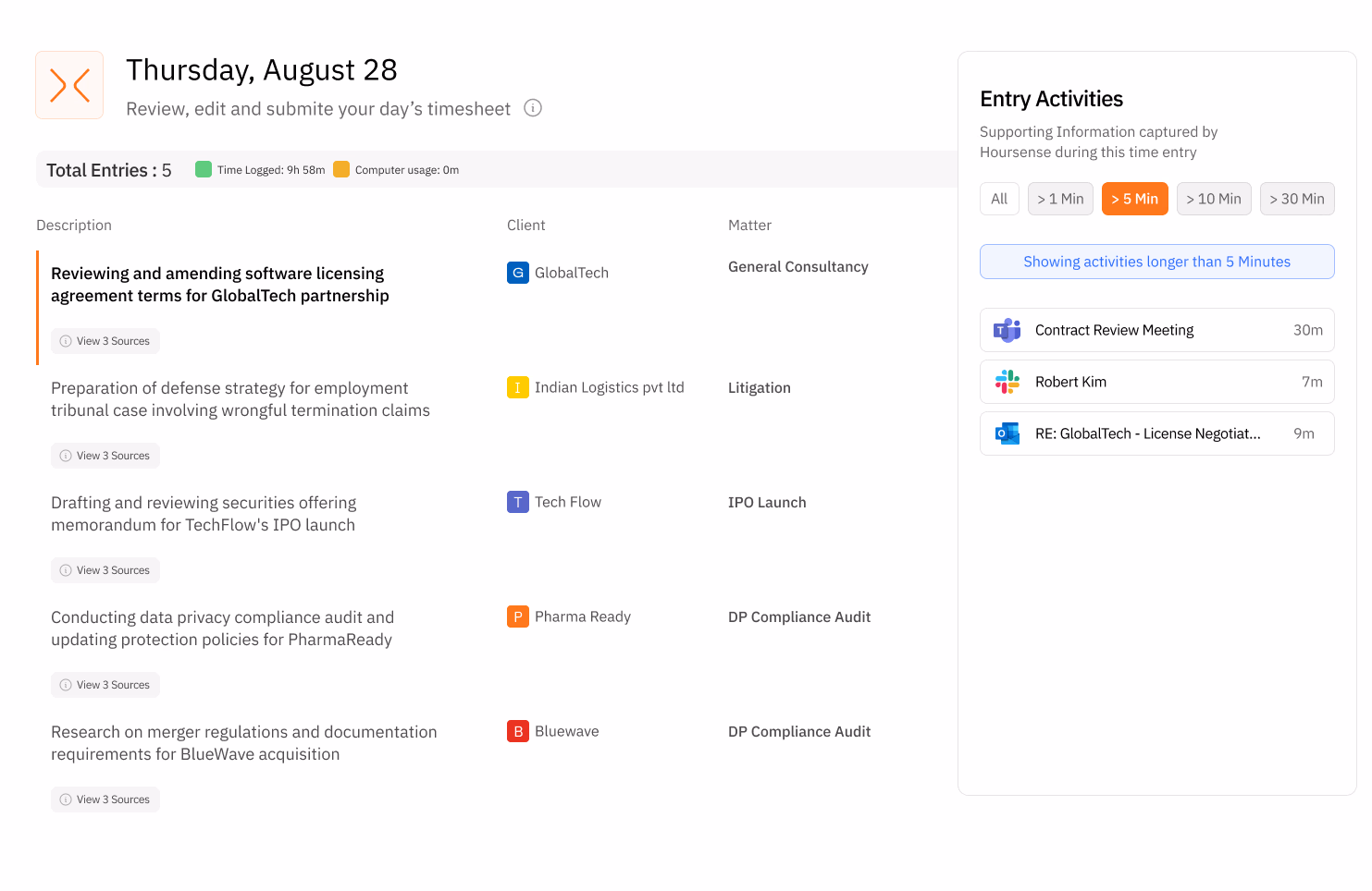 HourSense — Legal Billing AI